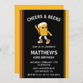 Amusante invitations pour 63e anniversaire Cheers (Devant / Derrière)