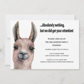 Amusante Llama Famille Renion Invitation (Dos)