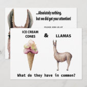 Amusante Llama Famille Renion Invitation (Devant / Derrière)