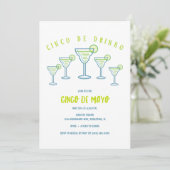 Amusante Margarita Cinco de Mayo Party Invitation (Debout devant)