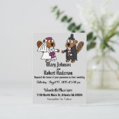 Amusante mariée castor et Faire-part de mariage de (Debout devant)