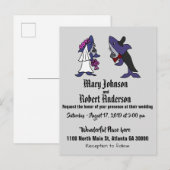 Amusante mariée de requin et Faire-part de mariage (Devant / Derrière)