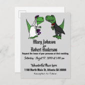 Amusante mariée T-rex et Faire-part de mariage de  (Devant / Derrière)