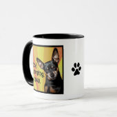 Amusante Min Pin Mug - Good Morning, Human (Devant gauche)