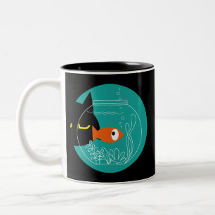Amusante Mug de chat noir - Kuro Catto café à deux