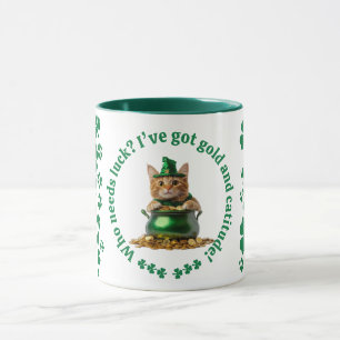 Amusante Mug de la Saint Patrick - Leprechaun Chat
