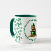Amusante Mug de la Saint Patrick - Leprechaun Chat (Devant gauche)