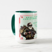 Amusante Mug de Noël militaire/Père Noël (Devant gauche)