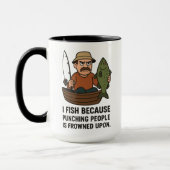 Amusante Mug de pêche - Angry Fisherman Dessin Cad (Gauche)