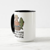 Amusante Mug de pêche - Angry Fisherman Dessin Cad (Devant gauche)
