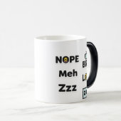 Amusante Mug - Nope, Meh, BRB, LOL, Zzz (Devant droit)