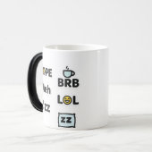 Amusante Mug - Nope, Meh, BRB, LOL, Zzz (Devant gauche)