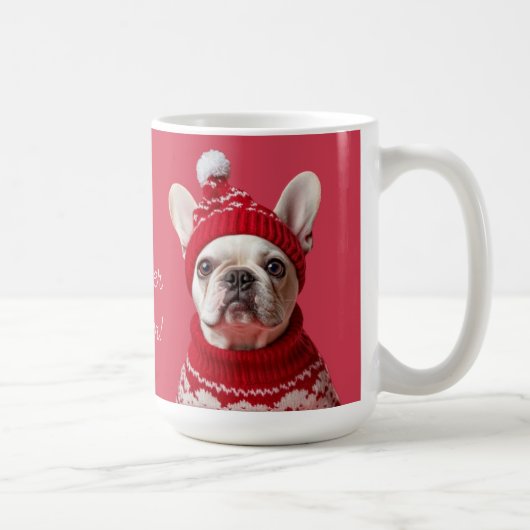 Amusante Mug Rouge Chien-taureau Français - Pas un (Droite)