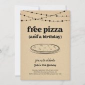 Amusante Pizza Anniversaire Fête Invitation (Devant)