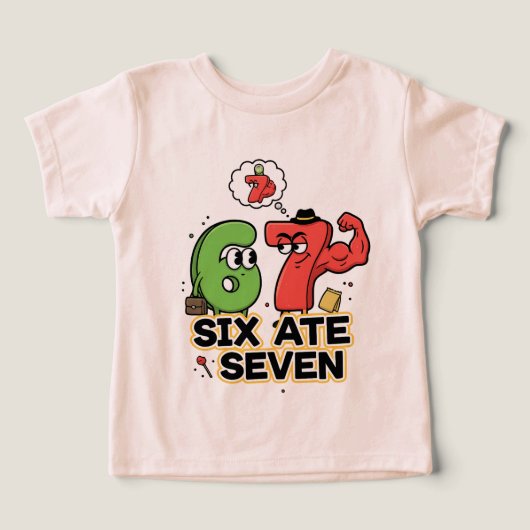 Amusante plaisanterie mathématique "Six Ate Seven" (Design Recto)