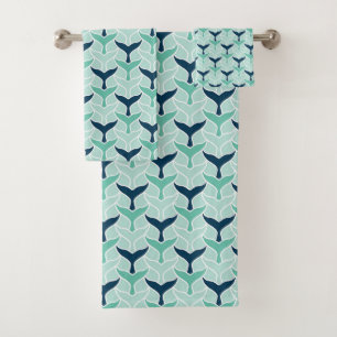 Amusante queue de baleine blanche bleue verte ou q