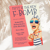Amusante Retro 50e anniversaire F-Bomb Invitation