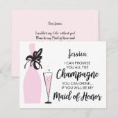 Amusante Serez-vous ma femme d'honneur Carte - Cha (Devant / Derrière)
