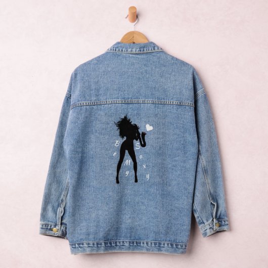 Amusante Veste Denim avec Saxophone Girl (Hangar)