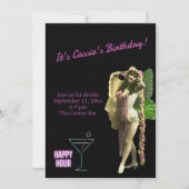 Amusante Vintage Papillon fille Invitation d'anniv (Devant)