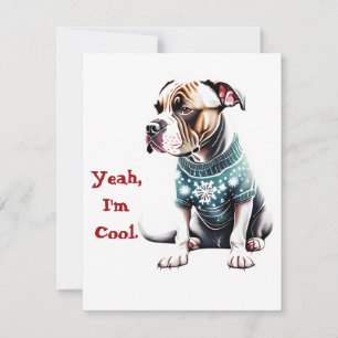 Amusants AmStaff Vilain Sweat de Noël Carte de Noë