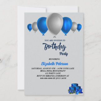 Amusants Anniversaire coloré ballons Invitation
