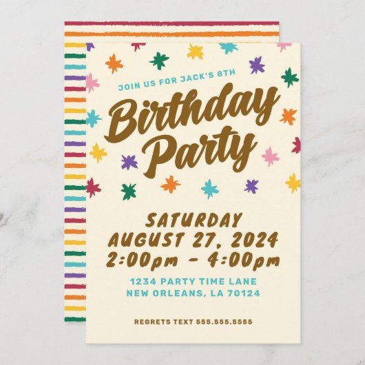 Amusants Anniversaire Fête Invitation (Devant / Derrière)