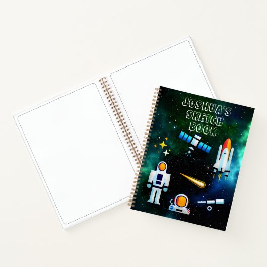 Amusants Astronaut Collage Croquis Carnet personna (Intérieur)