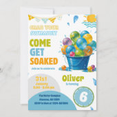 Amusants Ballons d'eau Anniversaire Invitation Mod (Devant)