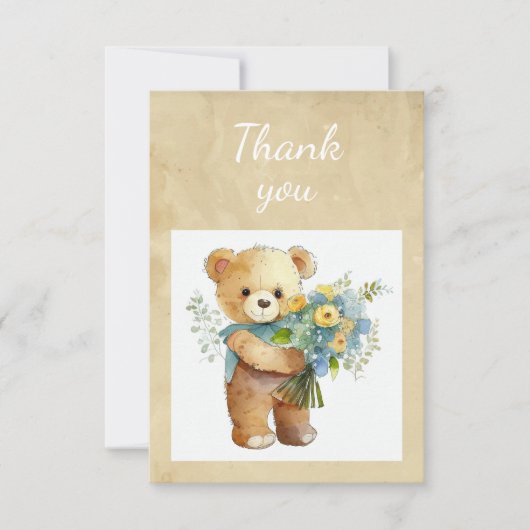 Amusants Bear Teddy Bouquet Fleurs Merci (Devant)