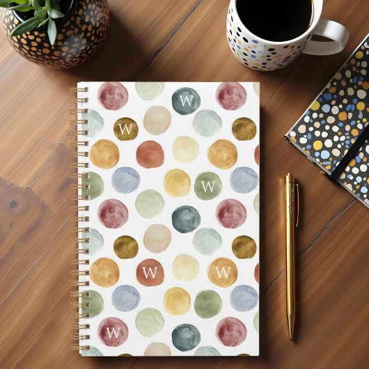 Amusants Bold Moderne Aquarelle Polka Dot Monogram