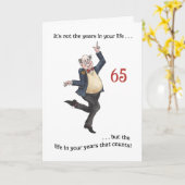 Amusants Carte d'anniversaire de 65e anniversaire (Fleur jaune)