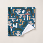 Amusants Champignons Champignons Fern Motif Servie (Gant de toilette)