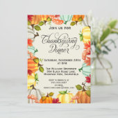 Amusants Citrouille Thanksgiving Diner Invitation (Debout devant)