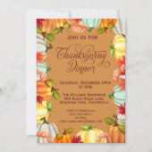 Amusants Citrouille Thanksgiving Diner Invitation (Devant)
