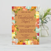 Amusants Citrouille Thanksgiving Diner Invitation (Debout devant)