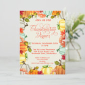 Amusants Citrouille Thanksgiving Diner Invitation (Debout devant)