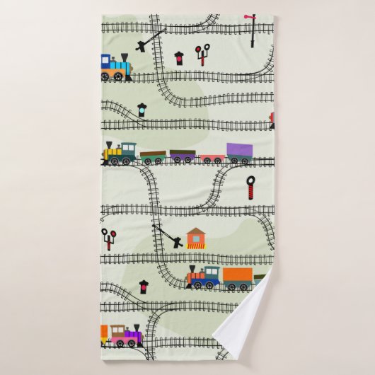 Amusants enfants chemin de fer motif sans couture  (Serviette de bain)