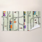 Amusants enfants chemin de fer motif sans couture  (Serviette de bain)