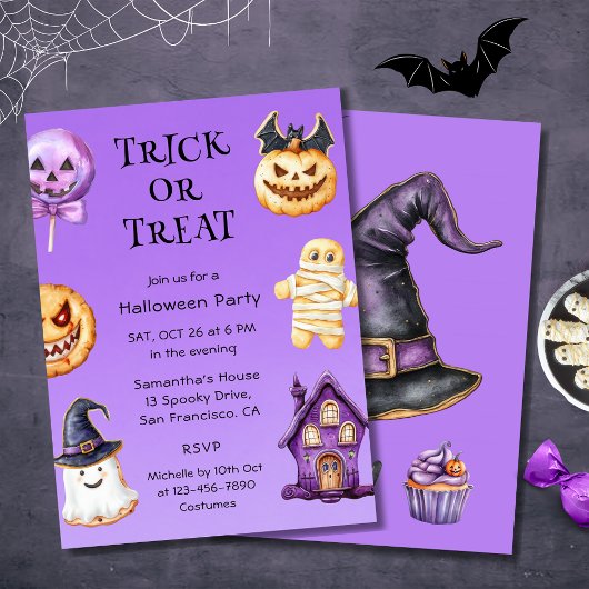 Amusants Enfants Halloween Fête Invitation