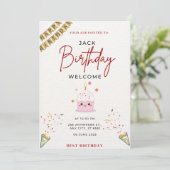 Amusants et colorés Invitation de fête d'anniversa (Debout devant)