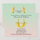 Amusants Gay Banana Heart Bridal Douche Invitation (Devant / Derrière)