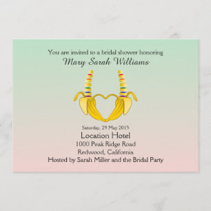 Amusants Gay Banana Heart Bridal Douche Invitation