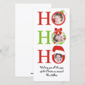 Amusants HO HO Photo Frame Carte de voeux de Noël (Devant / Derrière)