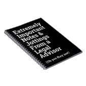 Amusants Important Conseiller juridique Carnet (Côté Droit)