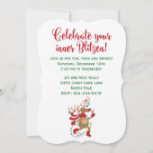 Amusants Inner Blitzen Fête Invitation (Dos)