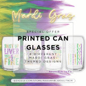 Amusants Mardi Gras Designs Imprimé Can Glass Set