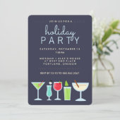 Amusants Moderne Fête Invitation avec Boissons (Debout devant)