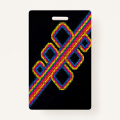 Amusants Neon 80's Music Anniversaire Badge (Dos)