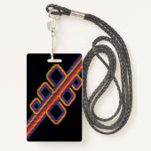 Amusants Neon 80's Music Anniversaire Badge (Derrière avec lanière)